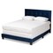 Baxton Studio Caprice Modern and Contemporary Glam Navy Blue Velvet Fabric Queen Size Panel Bed 183-11258-Zoro - alternate 1